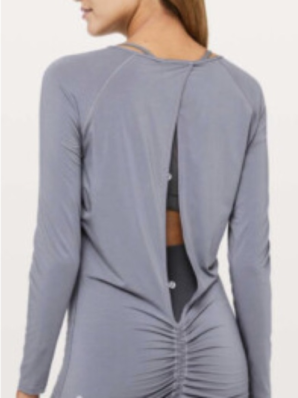 lululemon deep stretch long sleeve cinch open Lilac top Small